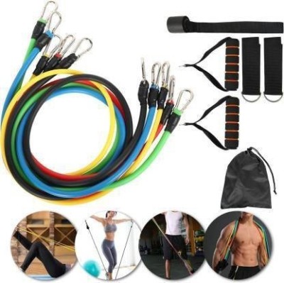 Shopeleven Resistant Band set of 5 Tubes General Fitness Exerciser Full Body Home Gym Resistance Tube(Multicolor)