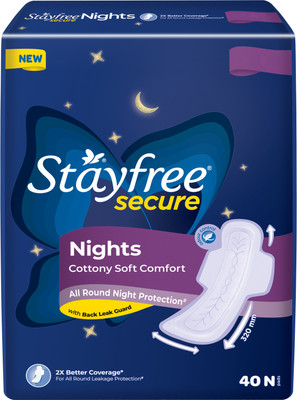 STAYFREE Secure Nights Sanitary Pad(Pack of 40)
