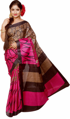 Fashionvibes Printed Bollywood Tussar Silk Saree(Multicolor)