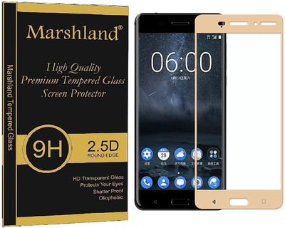 MARSHLAND Tempered Glass Guard for Nokia 6, 9H Hardness Screen Protector Anti Scratch Bubble Free, Gold(Pack of 1)