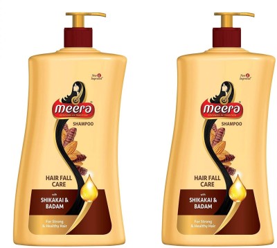 Meera Shikakai & Badam Hairfall Care Shampoo Men & Women (1 L) Pack of 2(2000 ml)