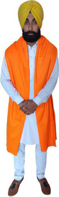 Rishab Polyester Wool Blend Solid Men Shawl(Orange)