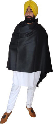 Rishab Polyester Wool Blend Checkered Men Shawl(Black)