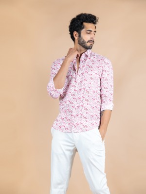 TISTABENE Men Printed Casual Pink Shirt