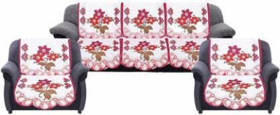 Bigger fish Cotton Floral Sofa Cover(Pink Pack of 6)