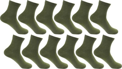 Akeeta Men Solid Mid-Calf/Crew(Pack of 12)