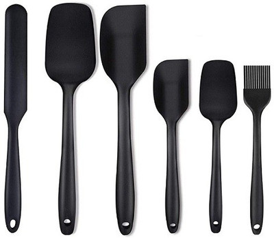 BHAVI CREATION Silicone One Piece Design Seamless Heat-Resistant Spatula Perfect for Spatula Cooking, Baking and Mixing Silicone Spatula Set - 6 Piece Non-Stick Silicone Spatula Non-Stick Spatula(Pack of 6)