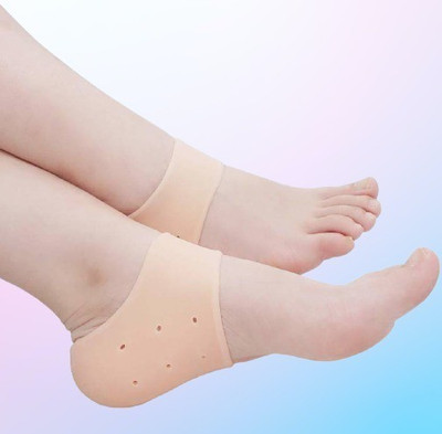CROMIFY Anti Crack Silicon Gel Heel And Foot Protector Moisturizing Socks for Foot Care Heel Support(Beige)