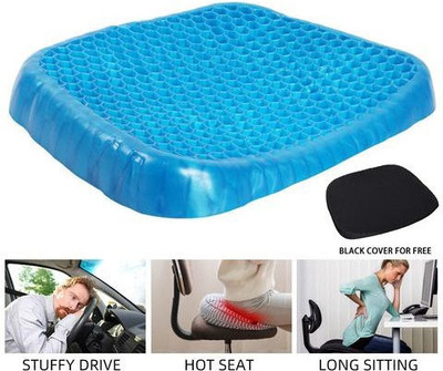 JRS TRADERS Gel Orthopedic Seat Cushion Pad for Car, Office Chair, Wheelchair Back / Lumbar Support