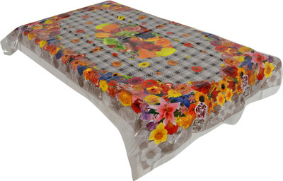 KUBER INDUSTRIES Floral 4 Seater Table Cover(Multicolor, PVC)