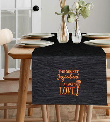 Home Colors Black 132 cm Table Runner(Cotton)