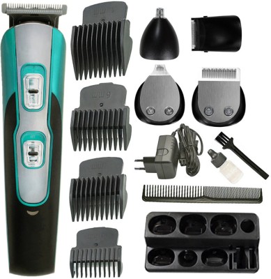 Geemy New MEN`S Best Trimmer Hair Cutting Groomer Kit Electric Clipper Trimmer 60 min  Runtime 3 Length Settings(Multicolor)