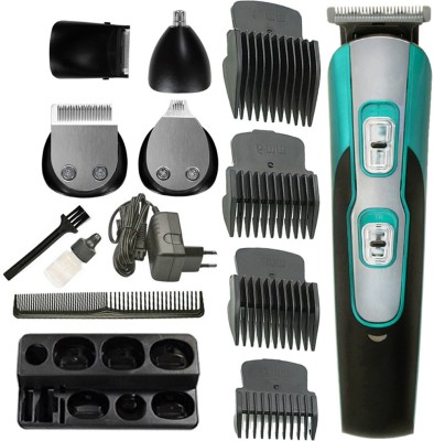 Geemy Best Trimmer Hair Cutting Groomer Kit Electric Clipper Trimmer 60 min  Runtime 0 Length Settings(Multicolor)