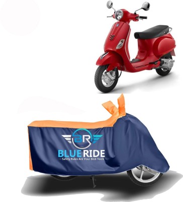 BLUERIDE Two Wheeler Cover for Vespa(Vespa LX 125, Blue, Orange)