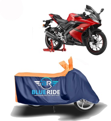 BLUERIDE Two Wheeler Cover for Yamaha(YZF R15 V3.0, Blue, Orange)