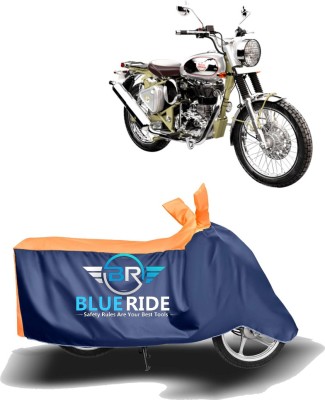 BLUERIDE Two Wheeler Cover for Royal Enfield(Bullet Trials 500, Blue, Orange)