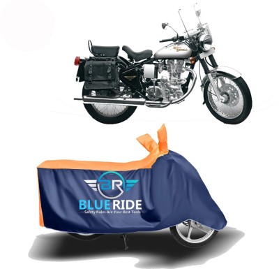 BLUERIDE Two Wheeler Cover for Royal Enfield(Machismo 500, Blue, Orange)