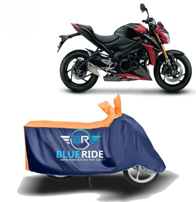 BLUERIDE Two Wheeler Cover for Suzuki(GSX S1000, Blue, Orange)