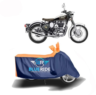 BLUERIDE Two Wheeler Cover for Royal Enfield(Classic Chrome, Blue, Orange)