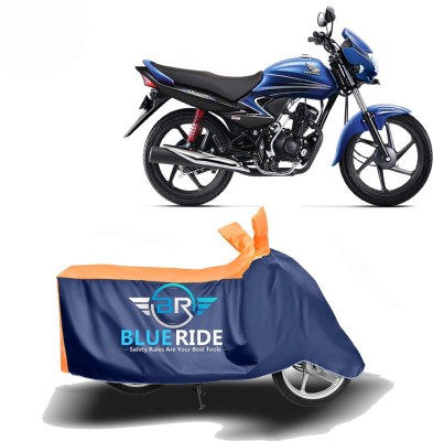 BLUERIDE Two Wheeler Cover for Honda(Dream Yuga, Blue, Orange)