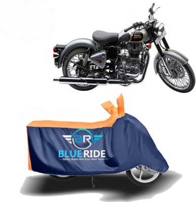 BLUERIDE Two Wheeler Cover for Royal Enfield(Classic 500, Blue, Orange)