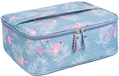 ABTRIX WITH AB Portable Travel Makeup Cosmetic Bag Makeup Storage Toiletry Bag Organizer with Dividers Makeup, Cosmetics, Jewelry, Cards, Phone Vanity Box(Blue)
