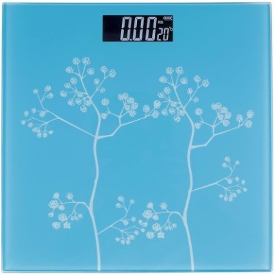 Wellstar Heavy Duty Personal Digital Weight Machine With Large LCD Display and 4 Sensor Technology For Accurate Weight Weighing Scale(Blue Flower Print) Weighing Scale(Blue)