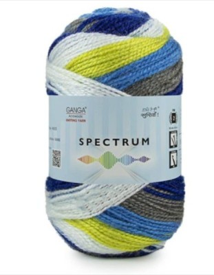 RCB Ganga Spectrum Soft Shaded Acrylic Yarn Hand Knitting Wool I Crochet Hook Needle Thread (600 gm/1ball 100 Gram Each) Shade no-814701