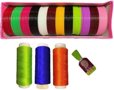 VLV Silk Thread Jewellery Making Plastic Bangles 2.4 Size 4 Cut In Box