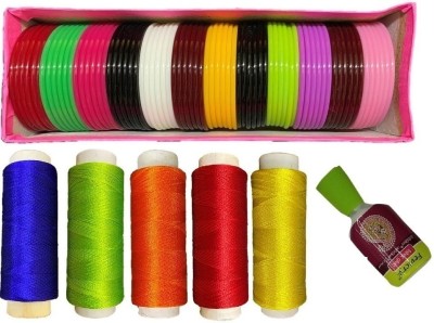 VLV plastic bangles for silk thread jewellery making 4 cut size 2.8 With Threads