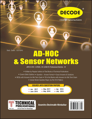 Ad-hoc & Sensor Networks for JNTU-H 18 Course (IV - I - CSE / IT - CS715PE) - Professional Elective - IV(Paperback, Anamitra Nimbalkar-Deshmukh)