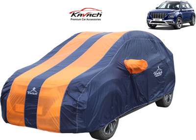 Kavach Car Cover For Hyundai Venue (With Mirror Pockets)(Blue, Orange)