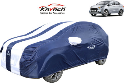 Kavach Car Cover For Hyundai Xcent (With Mirror Pockets)(Blue, White, For 2021 Models)