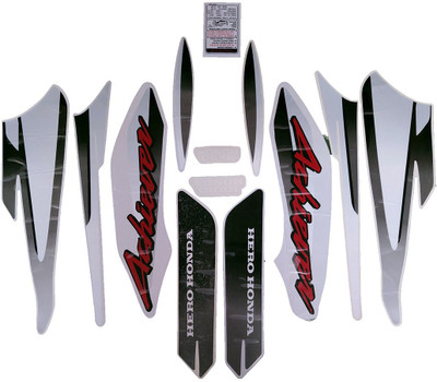Dateen Sticker & Decal for Bike(White, Black)