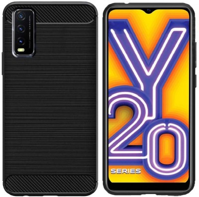 PrimeLike Back Cover for vivo Y20G 2021 / V2037, V2065(Black, Shock Proof, Silicon, Pack of: 1)