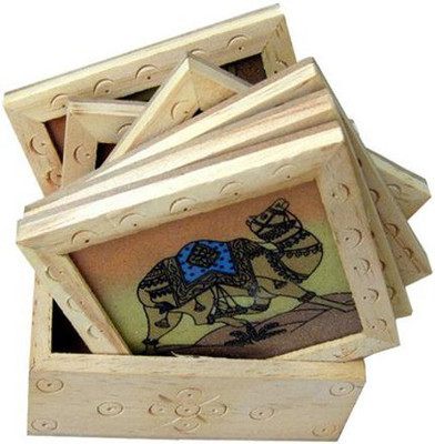 Art Bundle Rectangle Wood Coaster Set(Pack of 6)