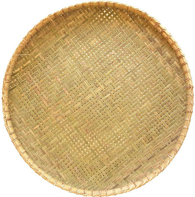 Das Departmental Store Bamboo made Chalni for straining out water/liquid from granules. Strainer(Brown Pack of 1)