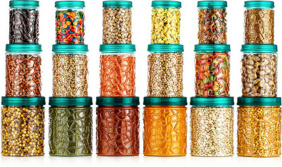 Sentricus Plastic Grocery Container  - 250 ml, 500 ml, 1000 ml(Pack of 18, Clear)