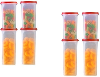 Password Plastic Grocery Container  - 1500 ml, 2000 ml(Pack of 8, Red)