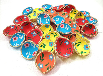 Togline Earthenware (Pack of 51) Table Diya(Height: 2 inch)