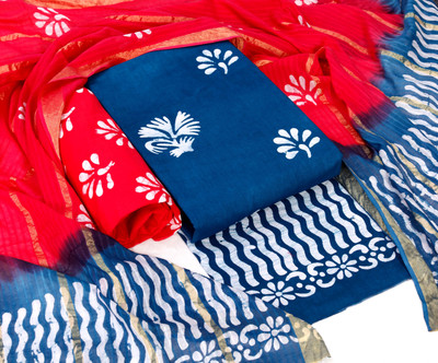 SatSpirited Chanderi Printed Salwar Suit Material