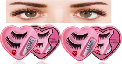 THTC False Eyelashes Synthetic Fiber Material Fake Eyelashes pack of 4(Pack of 4)