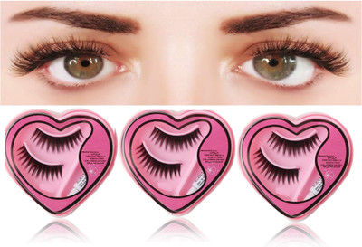 tanvi27 False Eyelashes Synthetic Fiber Material Fake Eyelashes pack of 3(Pack of 3)