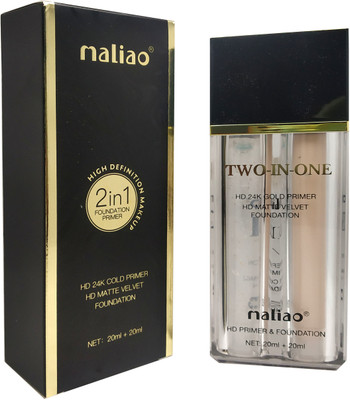 maliao High Definition Makeup 2 in Foundation With Primer HD Matte Velvet  Foundation(White Ivory, 40 ml)