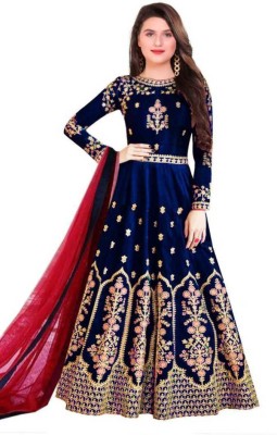 R4R FASHION Anarkali Gown(Blue)