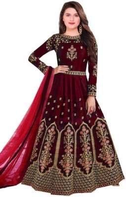 Mohnish Fashion Anarkali Gown(Maroon)