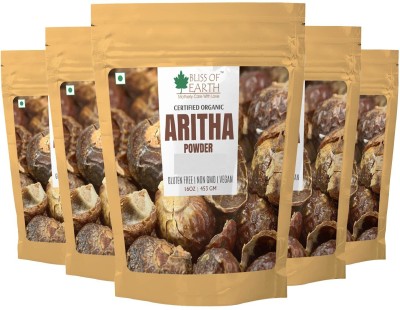 Bliss of Earth 5X453GM USDA Organic Aritha Powder, Reetha Powder For Hair Pack Of 5(2265 g)
