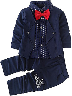 FINIVIVA Boys Festive & Party Blazer, Shirt and Trouser Set(Multicolor Pack of 1)