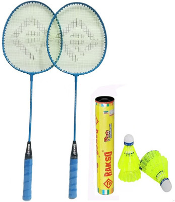 Rakso Badmintion set plastic shuttle cock 4pc Badminton Kit
