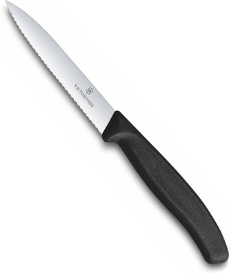Victorinox 1 Pc Stainless Steel Knife Paring Knife Wavy Edge Pointed Tip 10 Cm-black